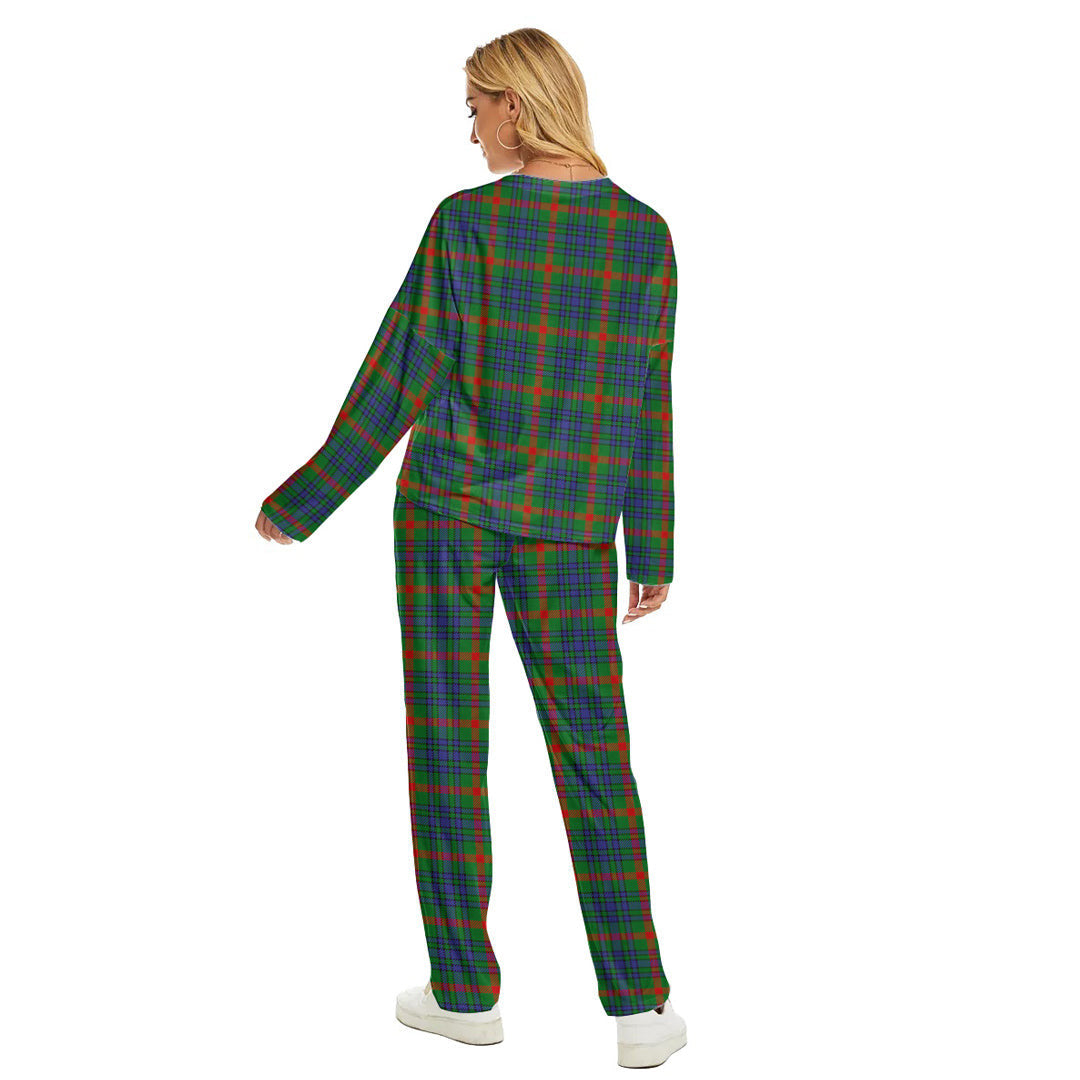 Aiton Tartan Plaid Women's Pajama Suit