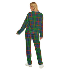 Aiton Tartan Plaid Women's Pajama Suit