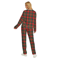 Stewart Royal Modern Tartan Plaid Women's Pajama Suit
