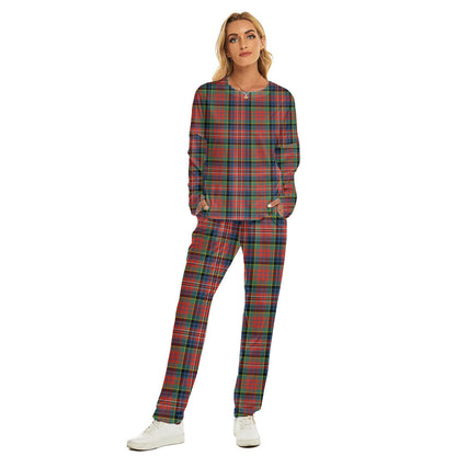 MacPherson Ancient Tartan Plaid Women's Pajama Suit