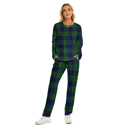 Keith Modern Tartan Plaid Women's Pajama Suit