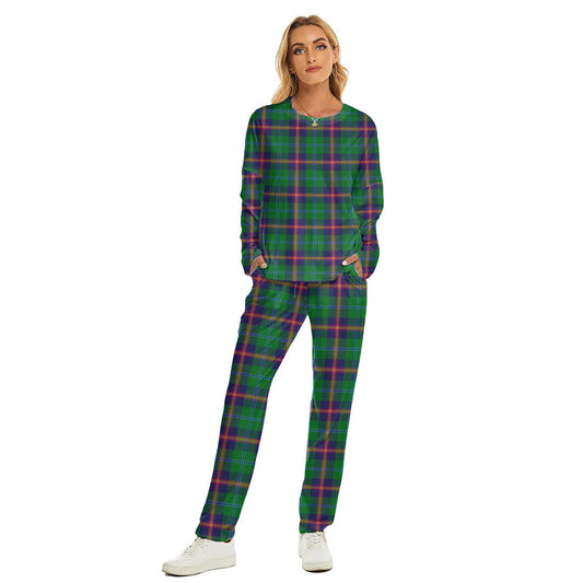 Young Modern Tartan Plaid Women's Pajama Suit