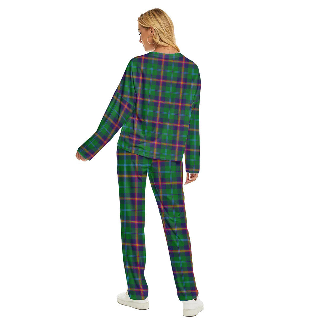 Young Modern Tartan Plaid Women's Pajama Suit