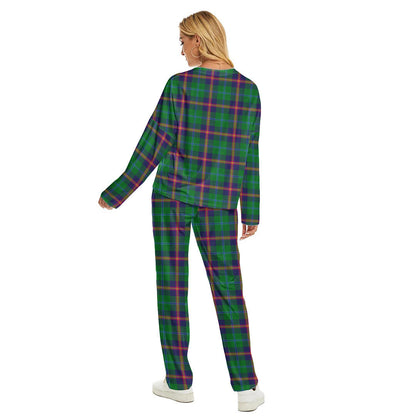 Young Modern Tartan Plaid Women's Pajama Suit