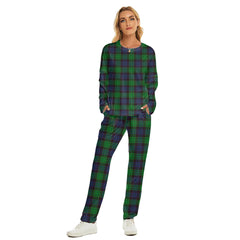 Stewart Old Modern Tartan Plaid Women's Pajama Suit