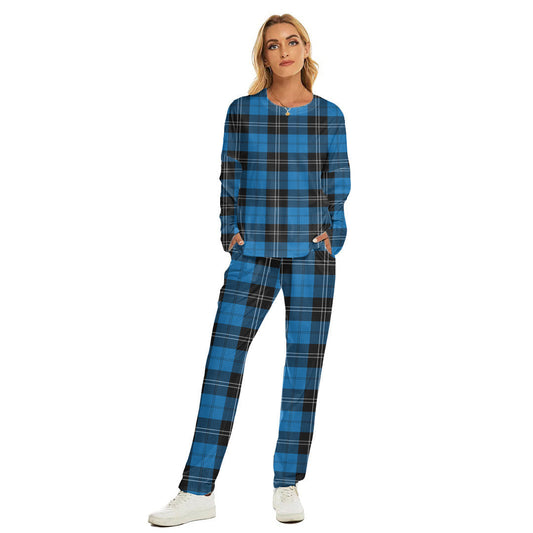 Ramsay Blue Ancient Tartan Plaid Women's Pajama Suit