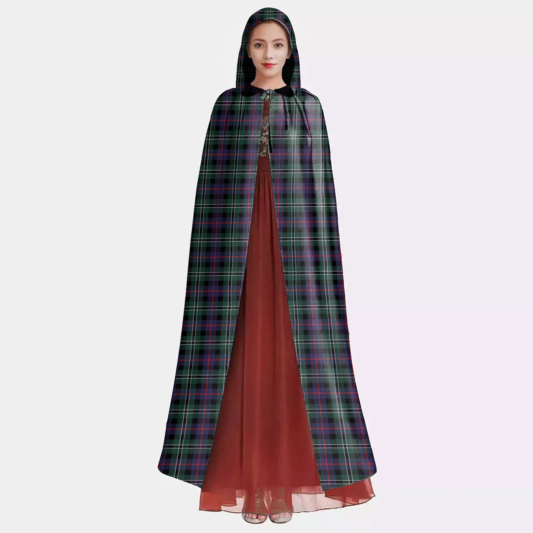 Rose Hunting Modern Tartan Plaid Hooded Cloak