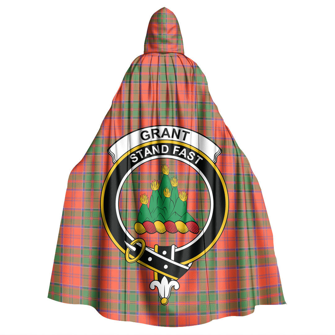 Grant Ancient Tartan Crest Hooded Cloak