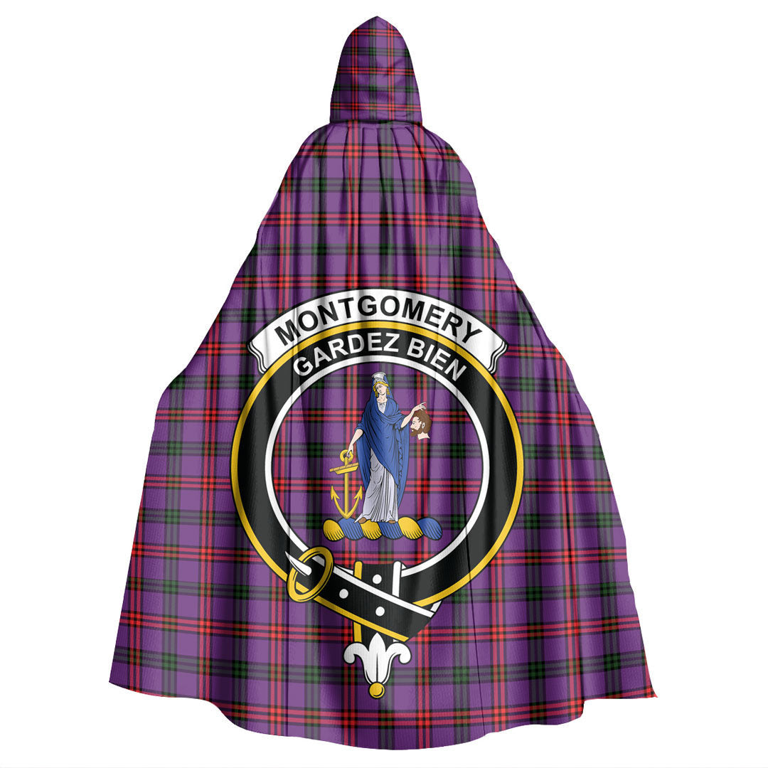 Montgomery Modern Tartan Crest Hooded Cloak