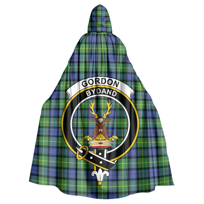 Gordon Old Ancient Tartan Crest Hooded Cloak