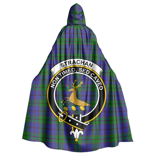 Strachan Tartan Crest Hooded Cloak