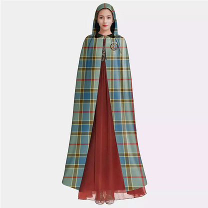 Balfour Blue Tartan Crest Hooded Cloak