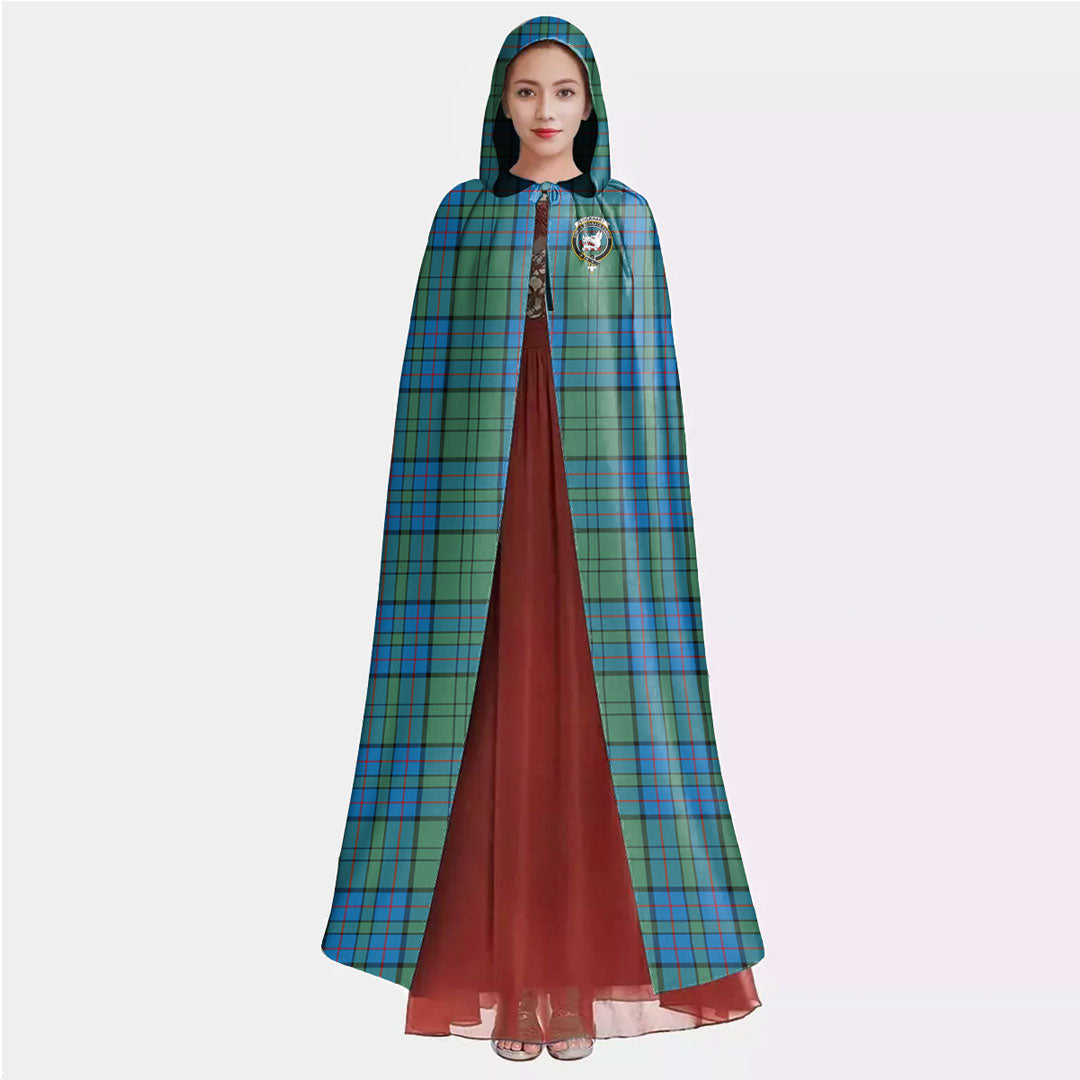 Lockhart Tartan Crest Hooded Cloak