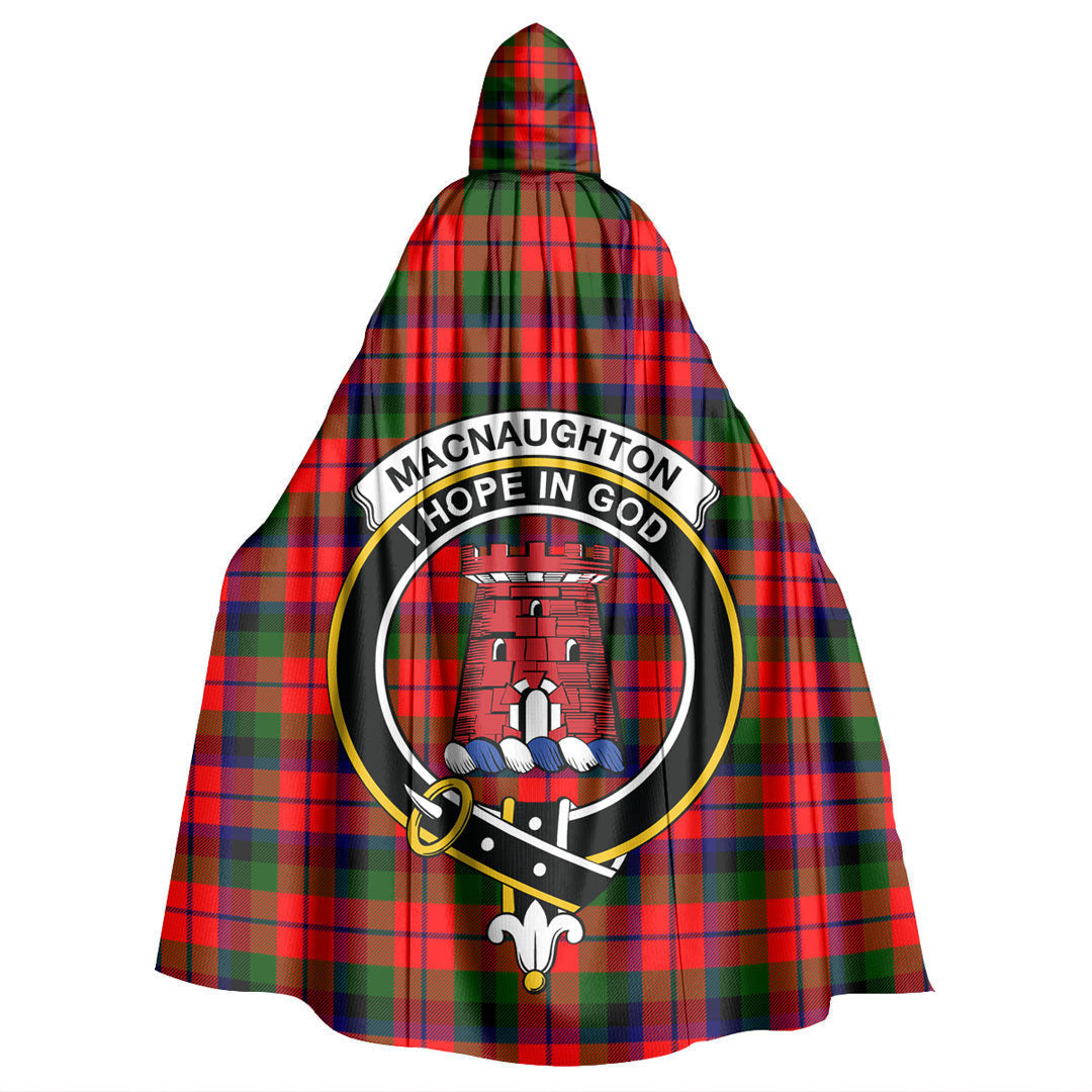 MacNaughton Modern Tartan Crest Hooded Cloak
