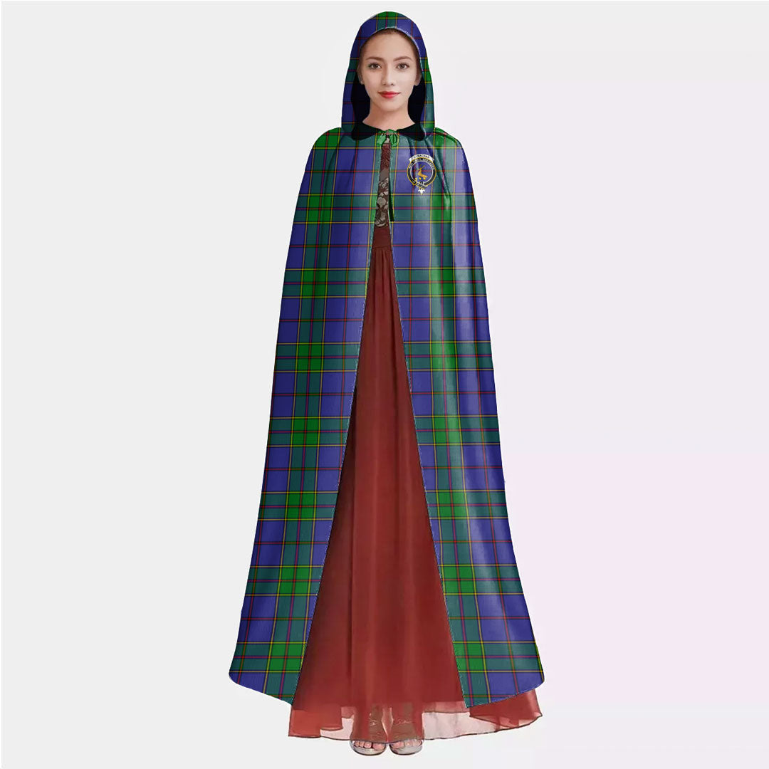 Strachan Tartan Crest Hooded Cloak