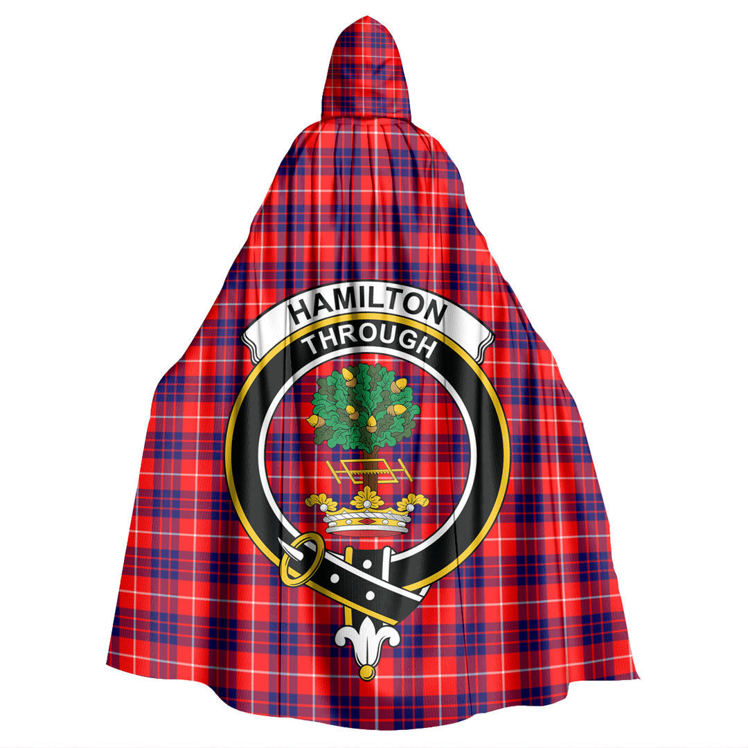 Hamilton Modern Tartan Crest Hooded Cloak