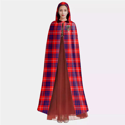 Hamilton Modern Tartan Crest Hooded Cloak