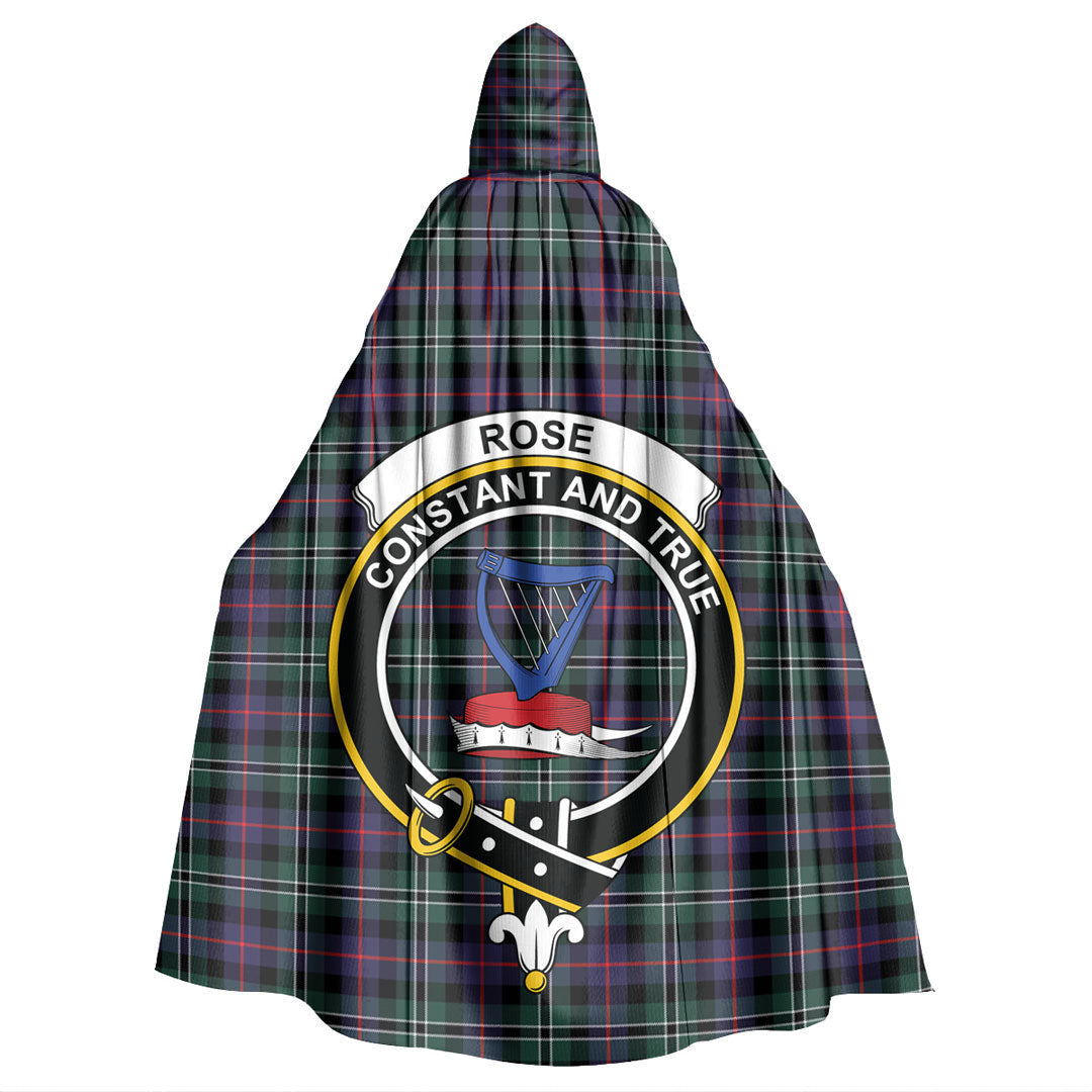 Rose Hunting Modern Tartan Crest Hooded Cloak