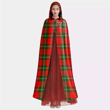 Lennox Modern Tartan Crest Hooded Cloak