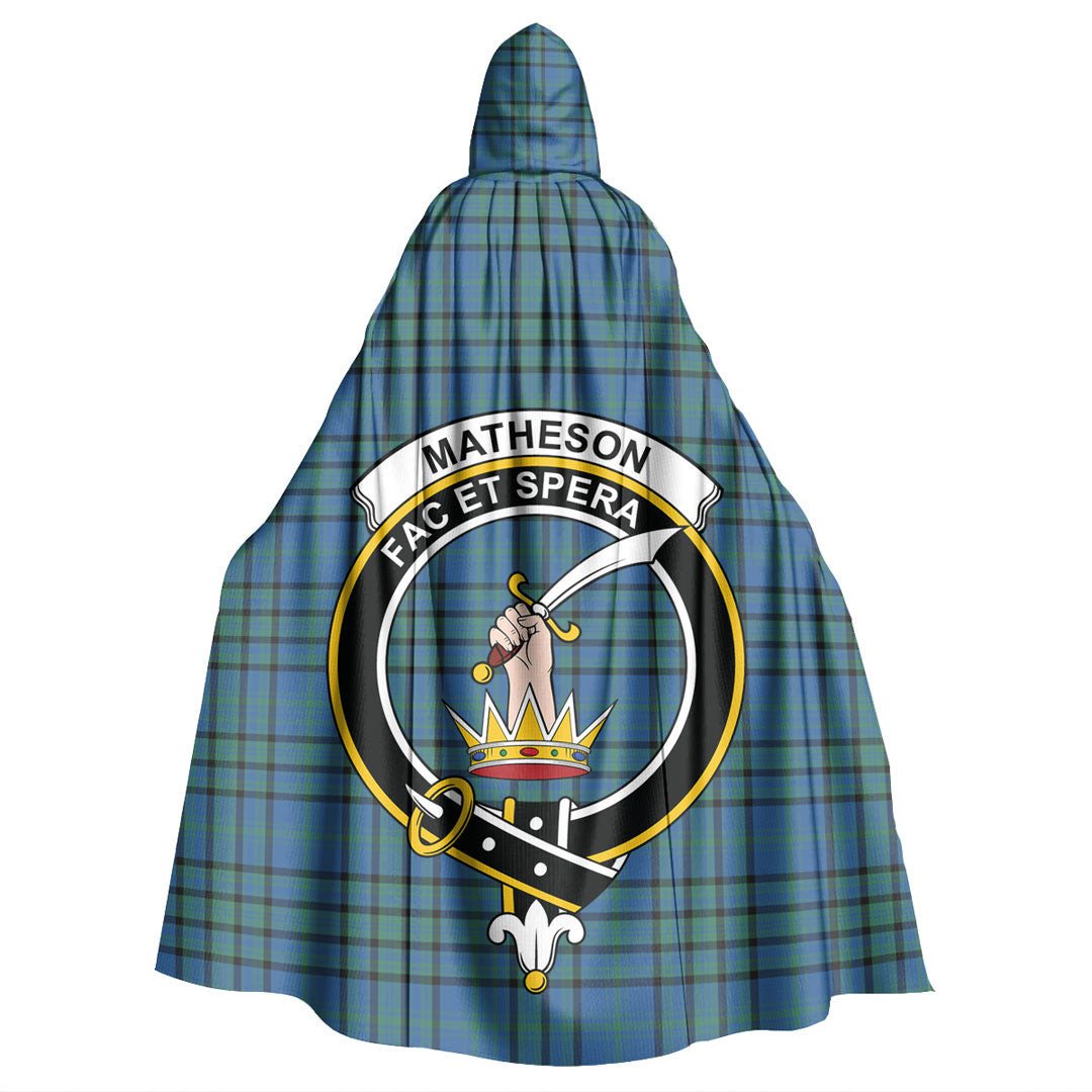 Matheson Hunting Ancient Tartan Crest Hooded Cloak