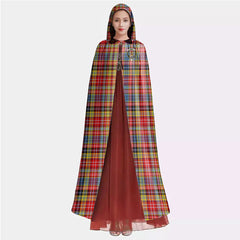 Drummond of Strathallan Tartan Crest Hooded Cloak