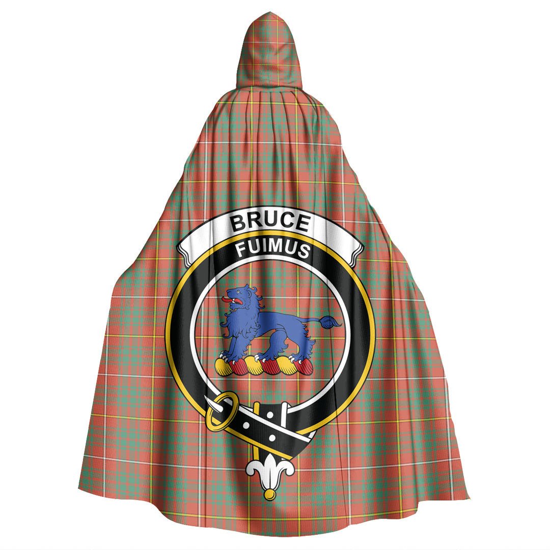 Bruce Ancient Tartan Crest Hooded Cloak