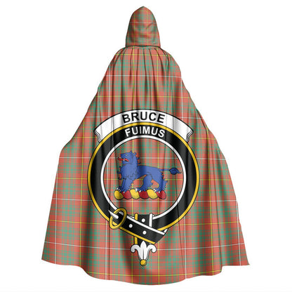 Bruce Ancient Tartan Crest Hooded Cloak