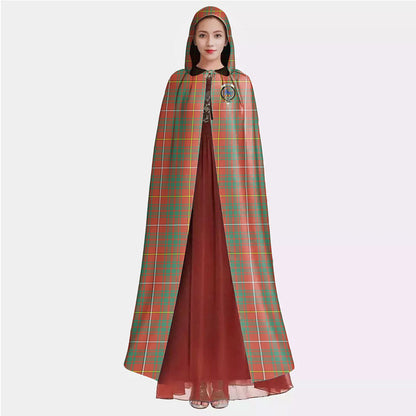 Bruce Ancient Tartan Crest Hooded Cloak