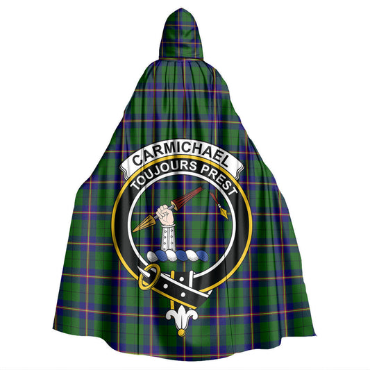 Carmichael Modern Tartan Crest Hooded Cloak