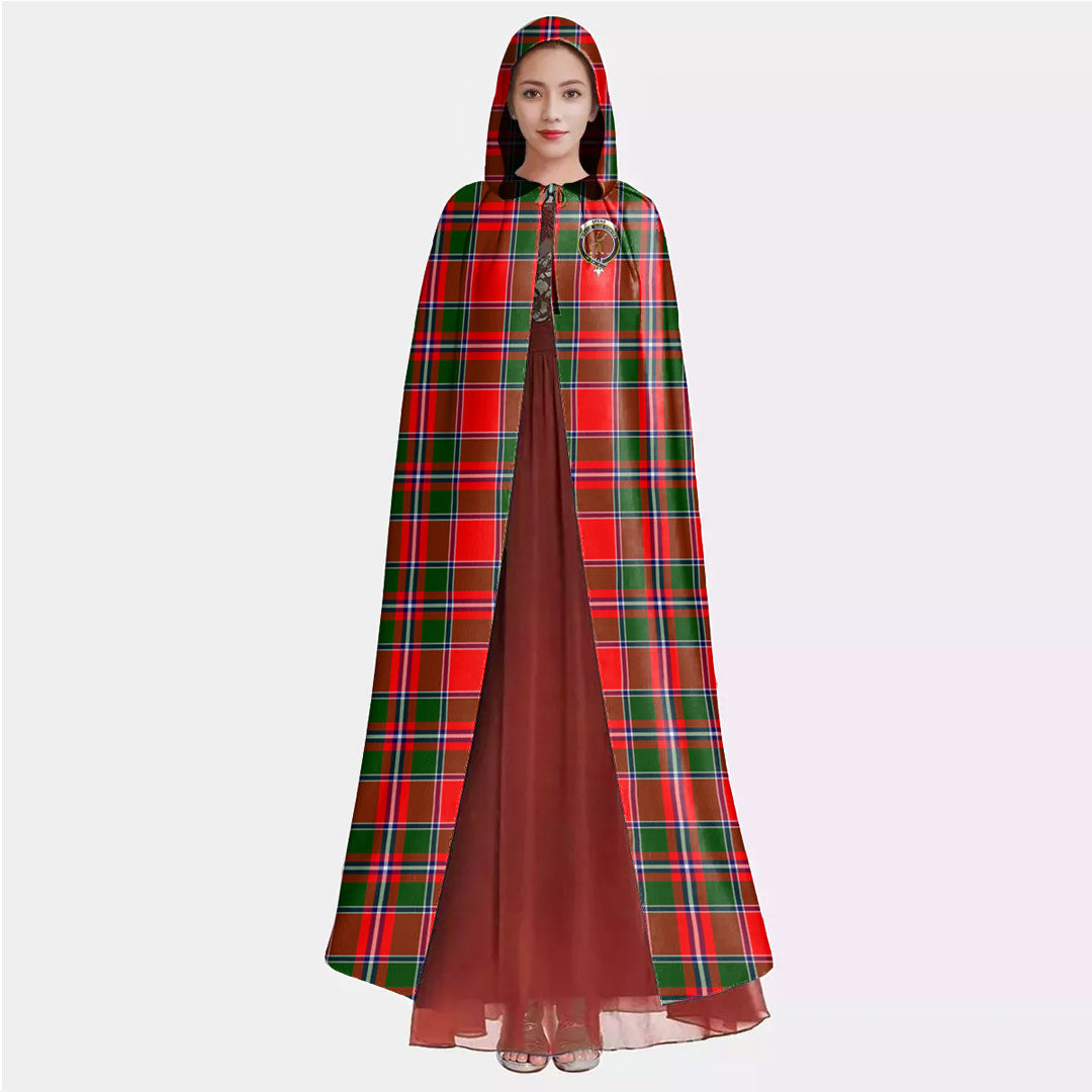 Spens Modern Tartan Crest Hooded Cloak
