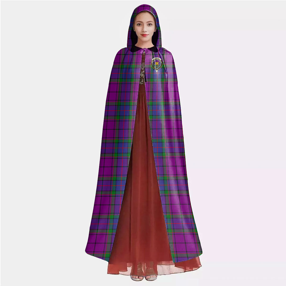 Wardlaw Modern Tartan Crest Hooded Cloak