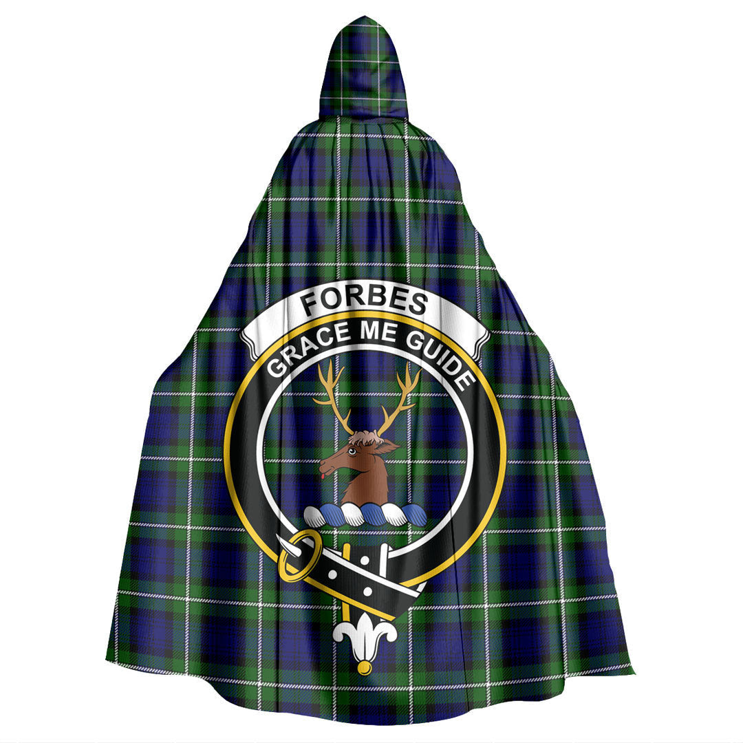 Forbes Modern Tartan Crest Hooded Cloak