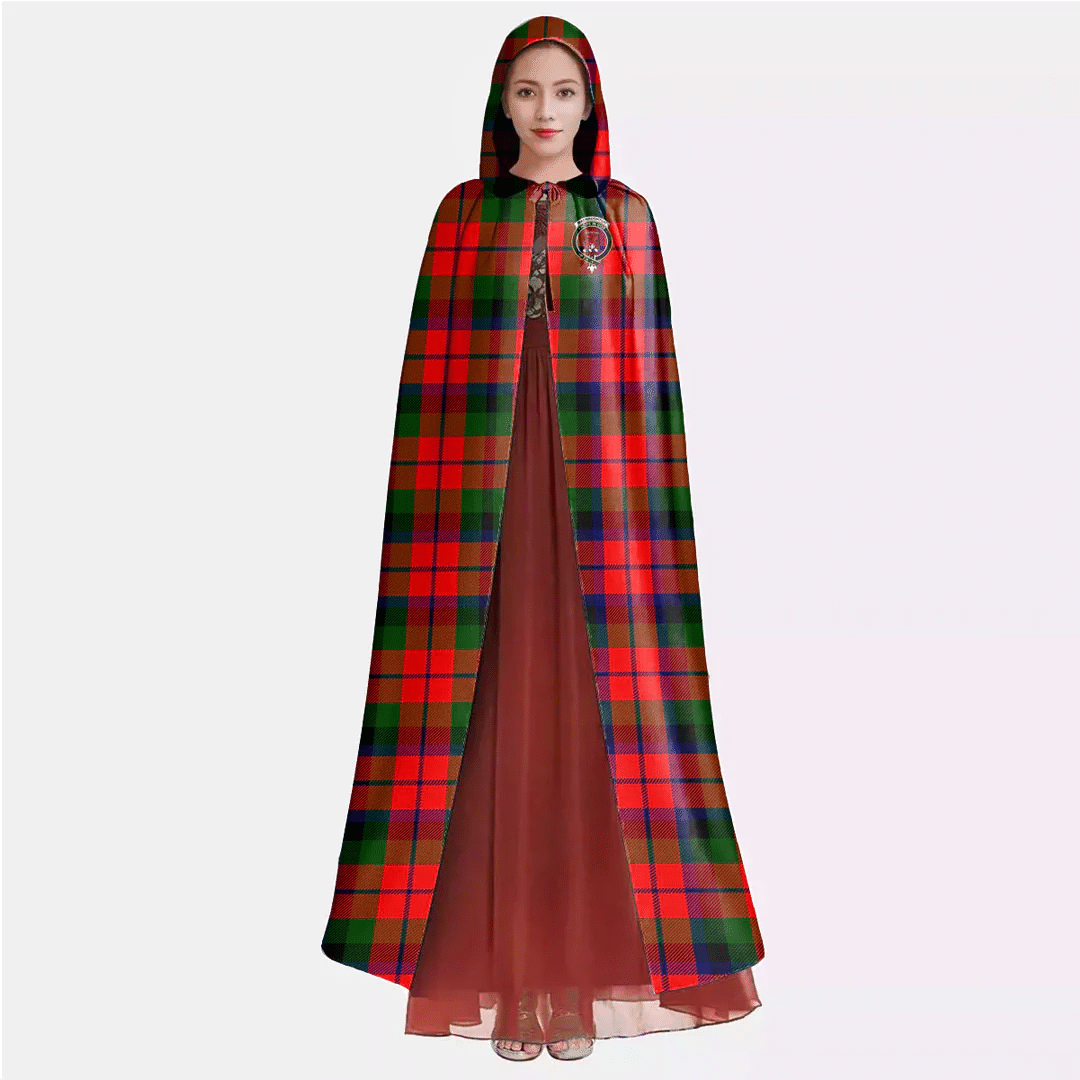 MacNaughton Modern Tartan Crest Hooded Cloak