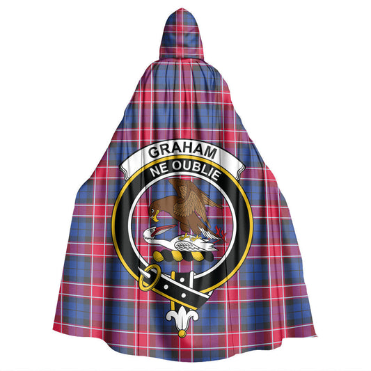 Graham of Menteith Red Tartan Crest Hooded Cloak