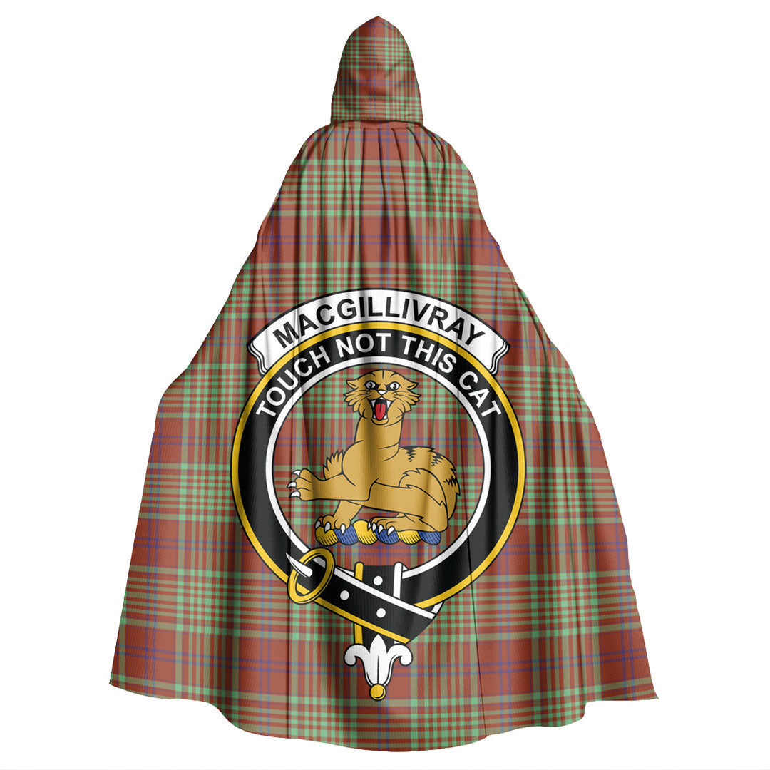 MacGillivray Hunting Ancient Tartan Crest Hooded Cloak