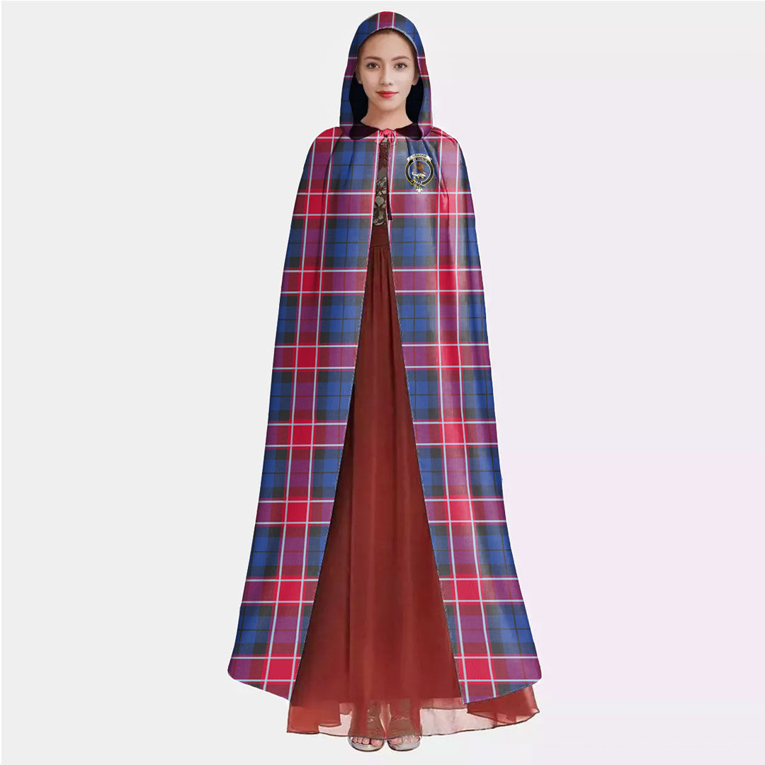 Graham of Menteith Red Tartan Crest Hooded Cloak