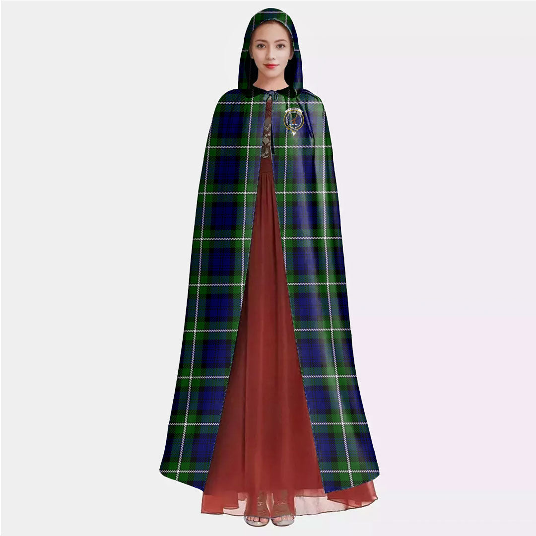 Forbes Modern Tartan Crest Hooded Cloak