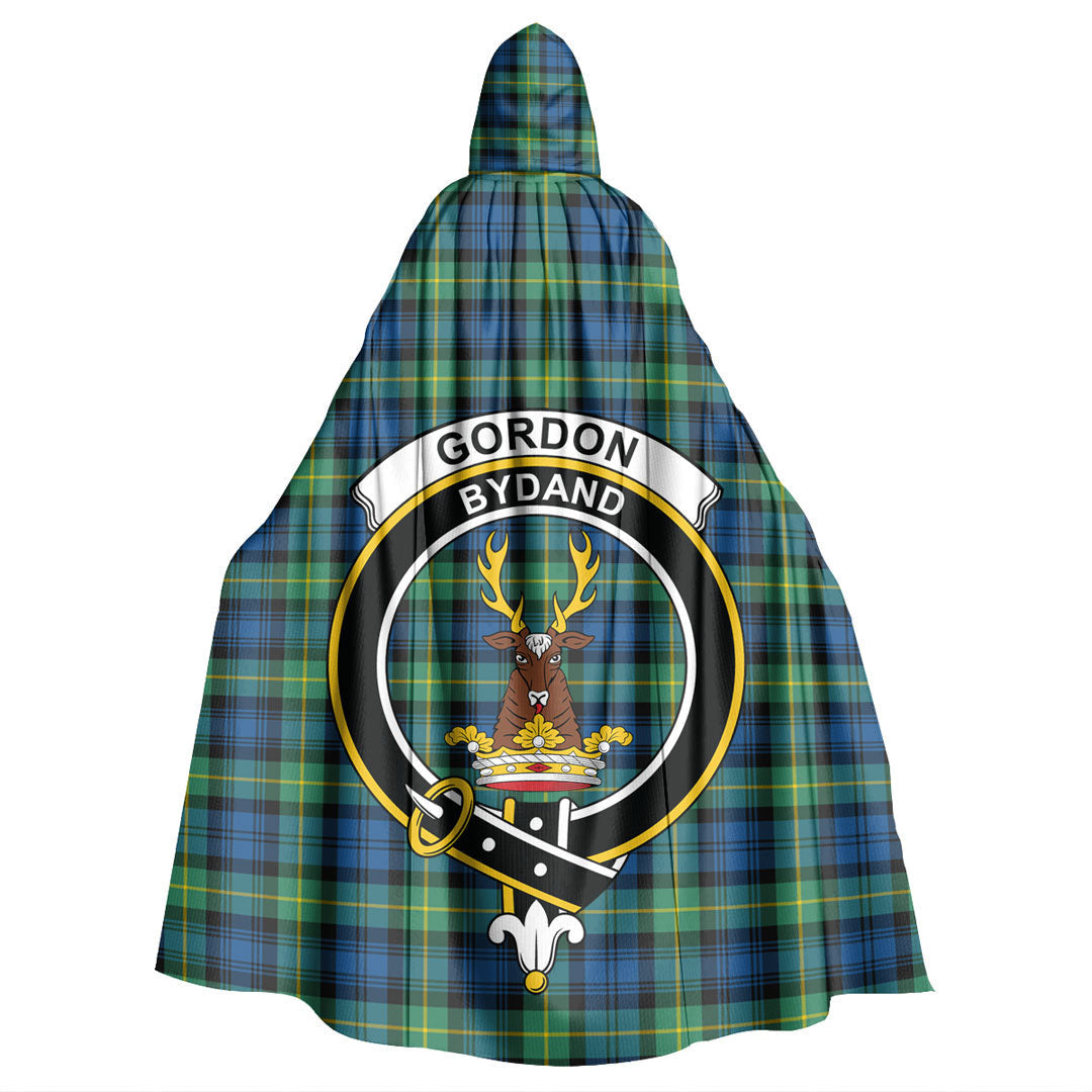 Gordon Ancient Tartan Crest Hooded Cloak