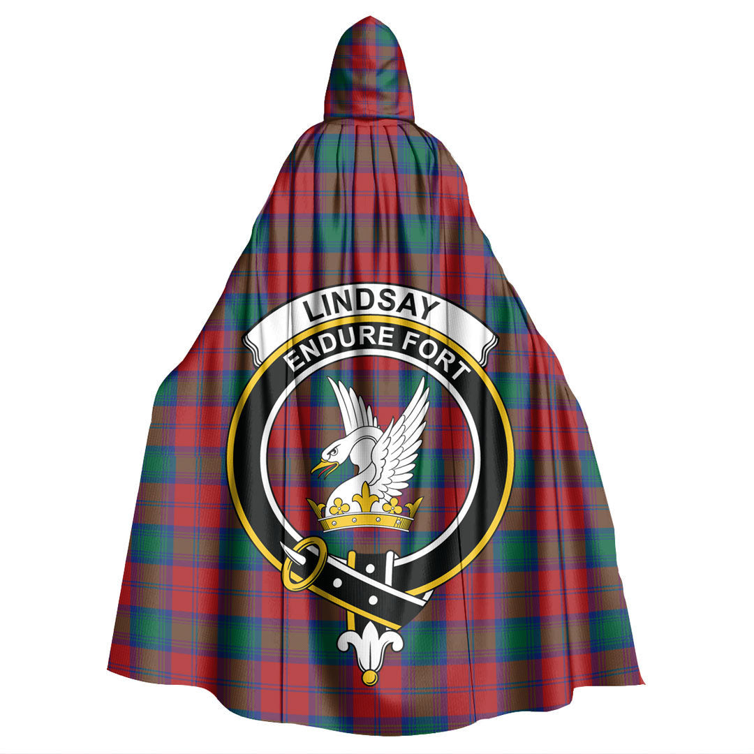 Lindsay Modern Tartan Crest Hooded Cloak