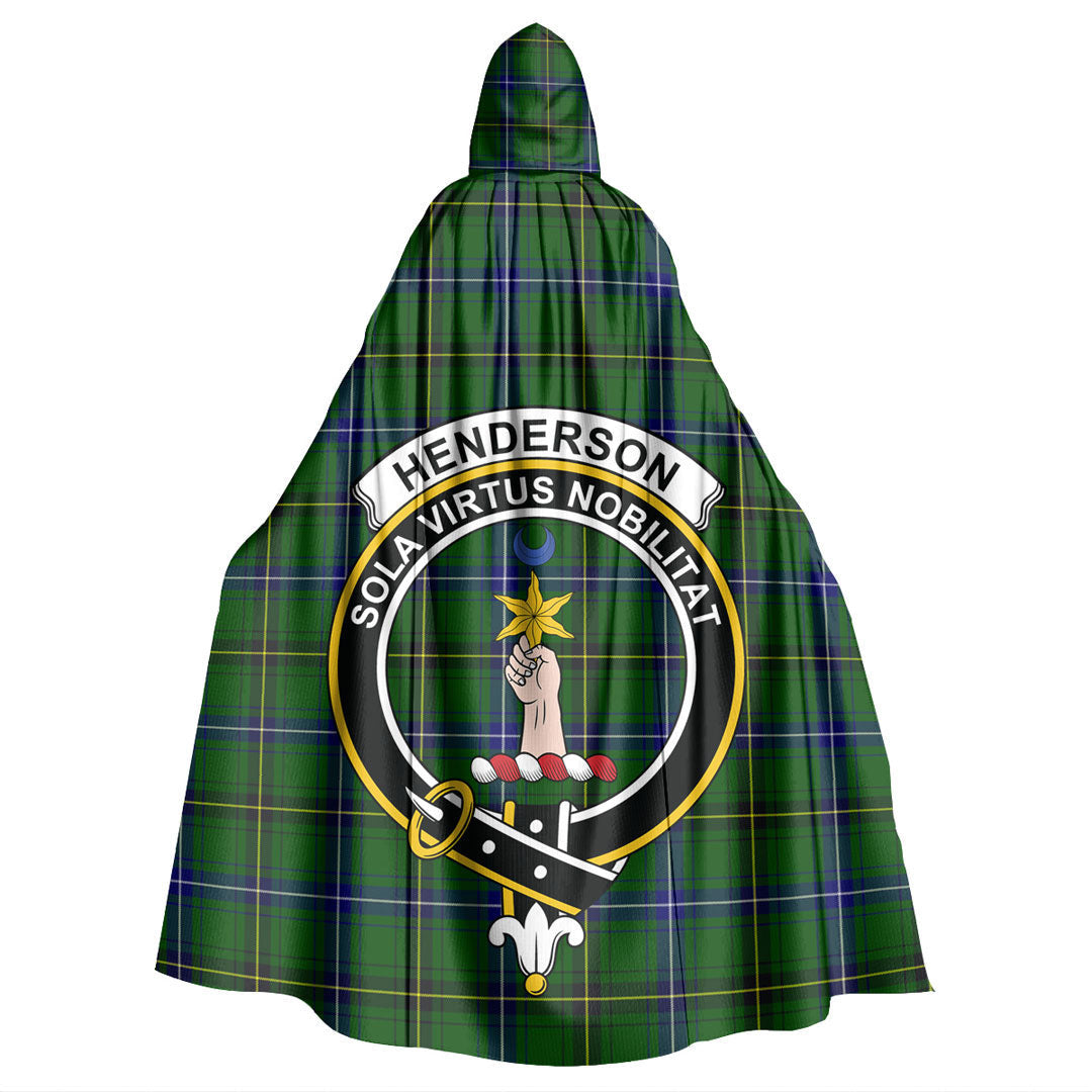 Henderson Modern Tartan Crest Hooded Cloak