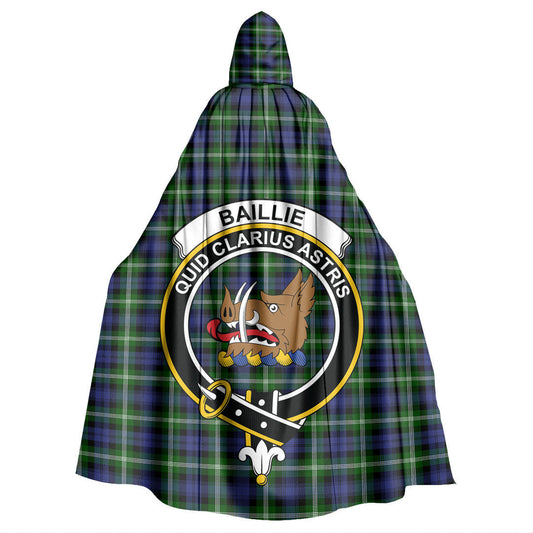 Baillie Modern Tartan Crest Hooded Cloak