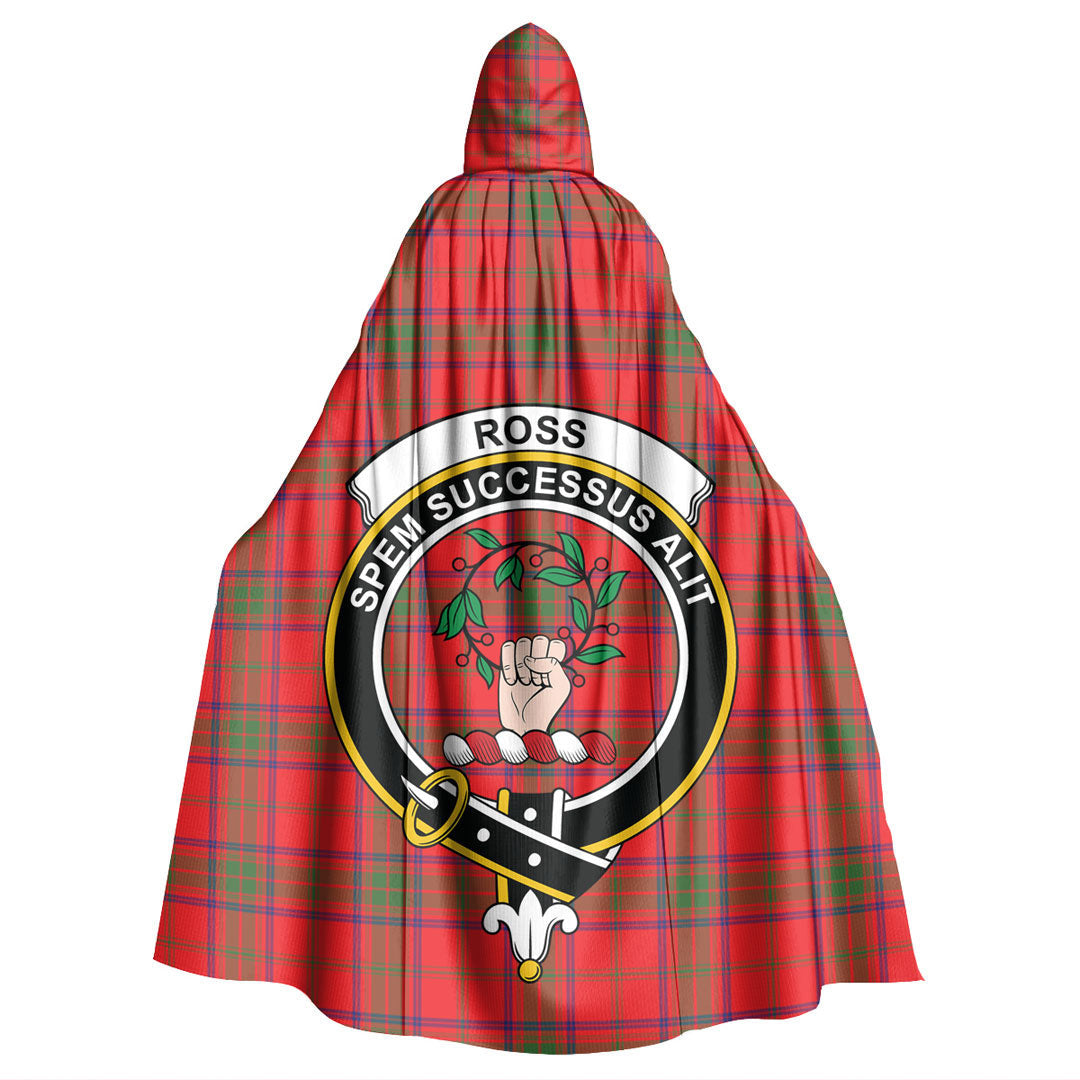 Ross Modern Tartan Crest Hooded Cloak