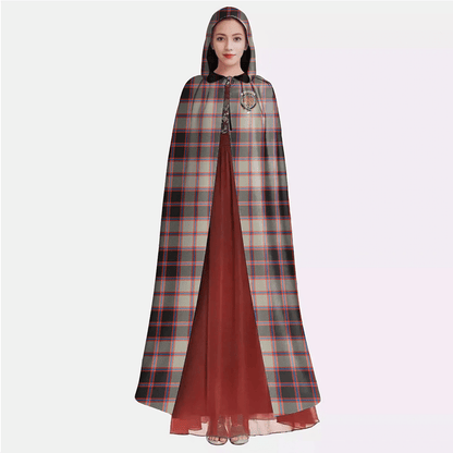 MacPherson Hunting Ancient Tartan Crest Hooded Cloak