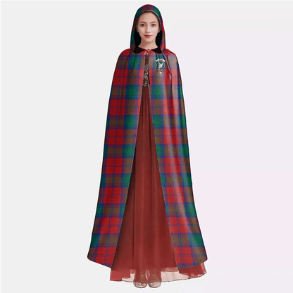 Lindsay Modern Tartan Crest Hooded Cloak