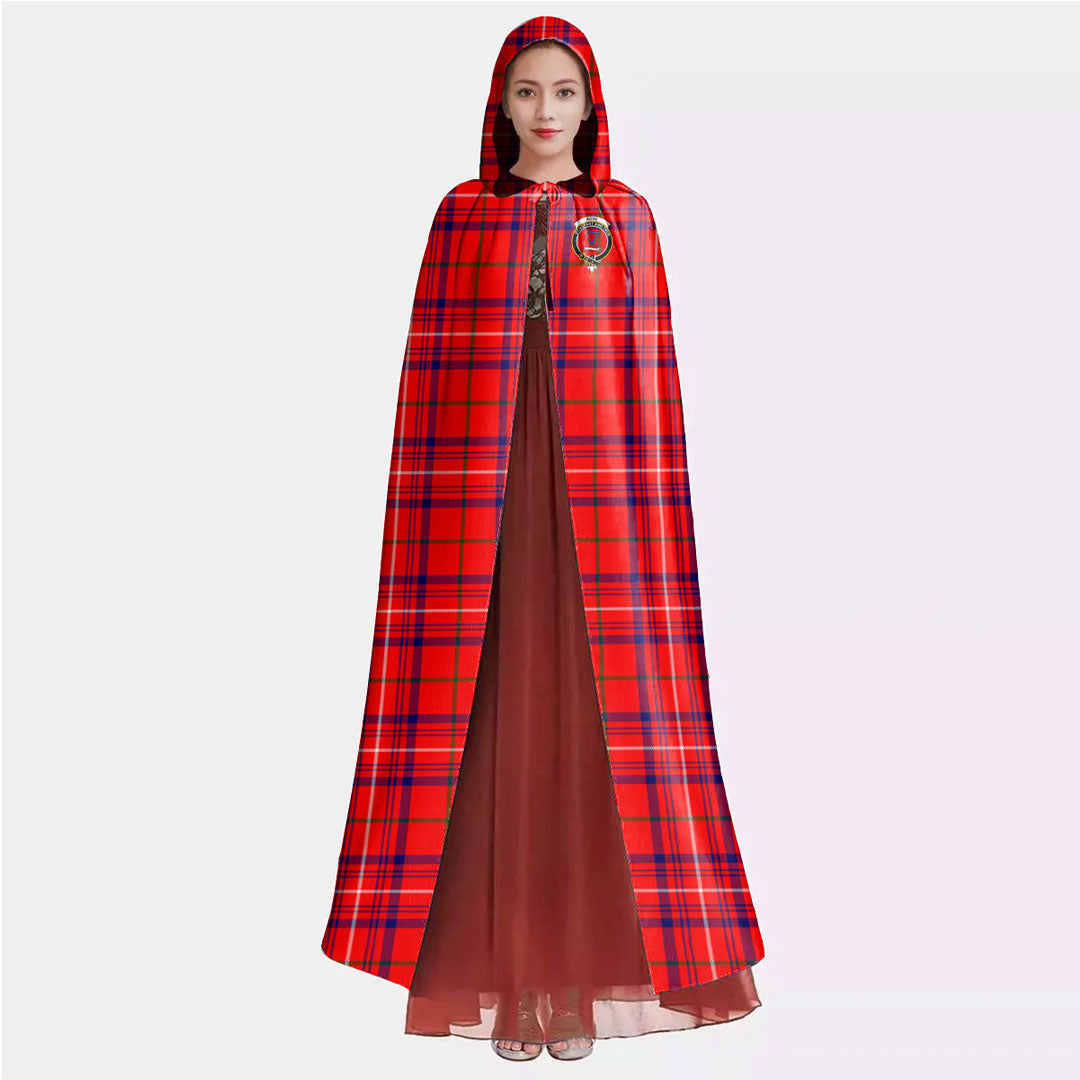 Rose Modern Tartan Crest Hooded Cloak