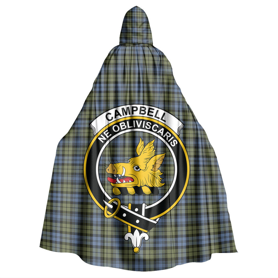 Campbell Faded Tartan Crest Hooded Cloak