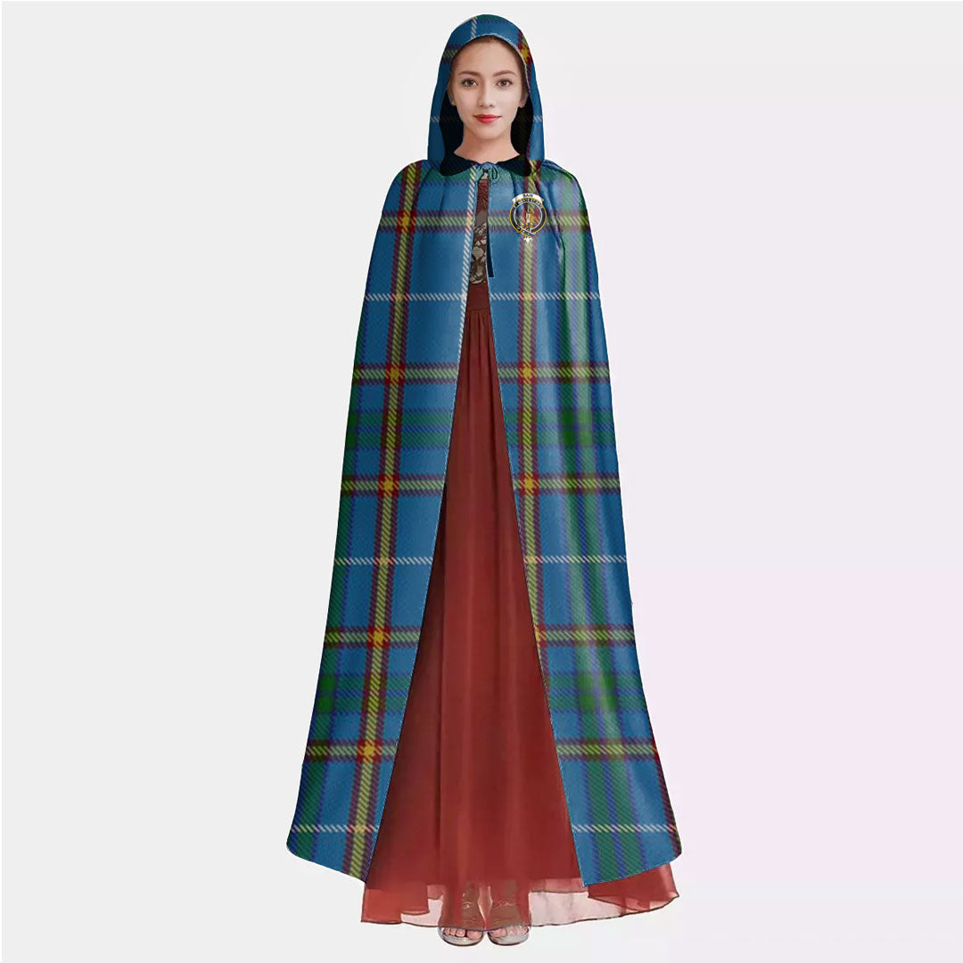 Bain Tartan Crest Hooded Cloak