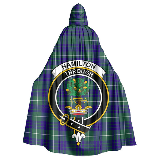 Hamilton Hunting Modern Tartan Crest Hooded Cloak