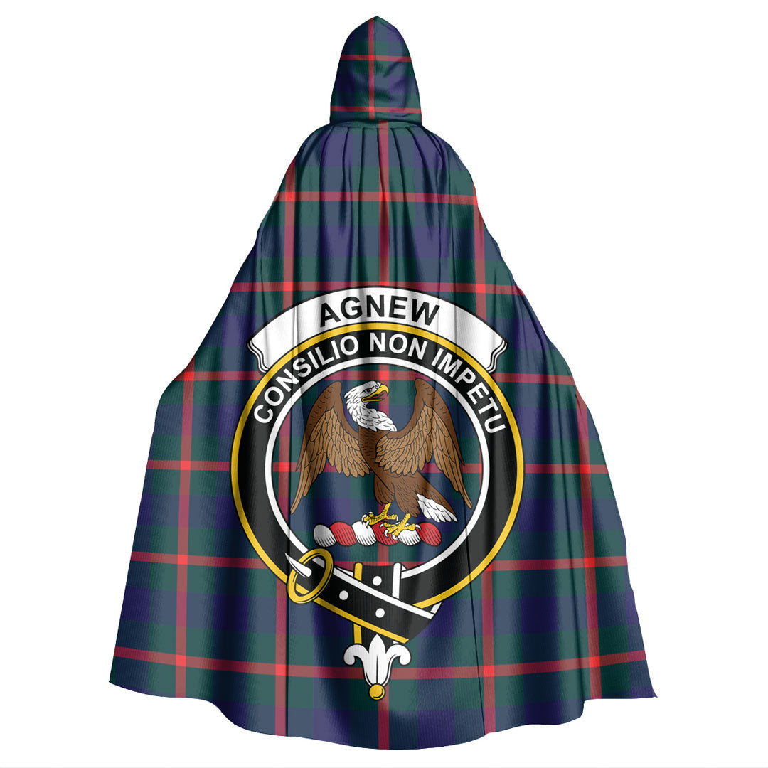 Agnew Modern Tartan Crest Hooded Cloak