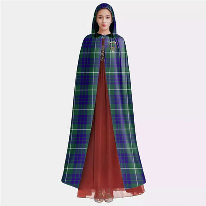 Hamilton Hunting Modern Tartan Crest Hooded Cloak